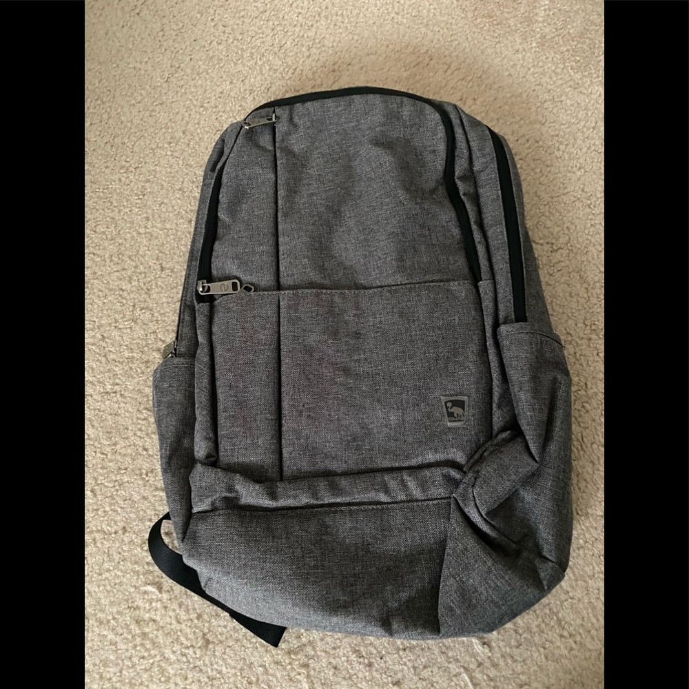 Dark Grey BackPack Bag New USB Accessible